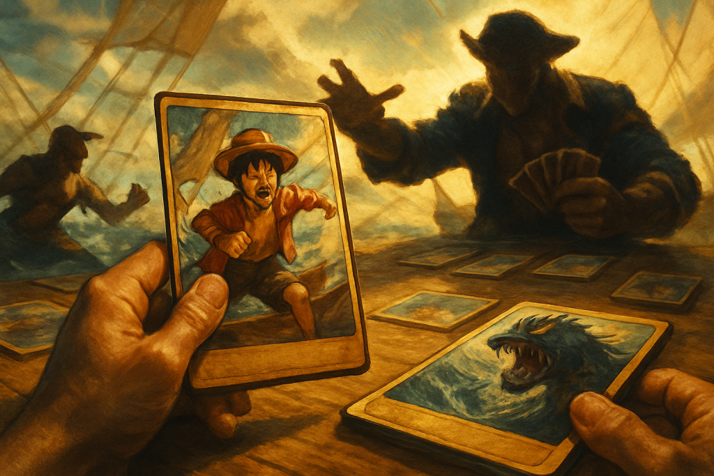 One Piece TCG deck shell planning with starter deck cards and upgrade singles