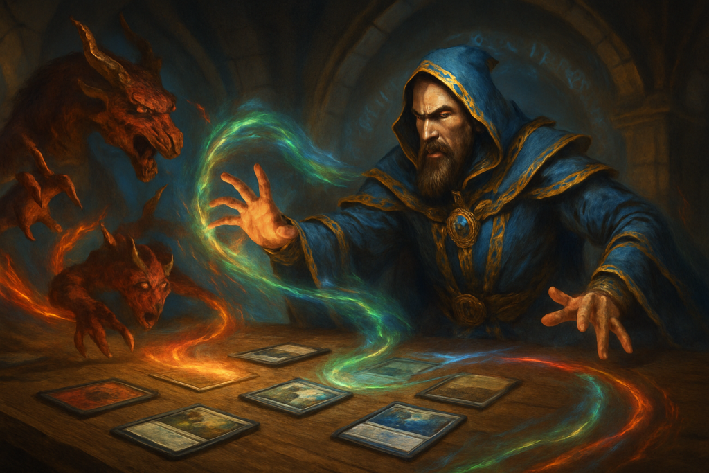 MTG Standard sideboard notes showing curve, threat count, and engine density checks