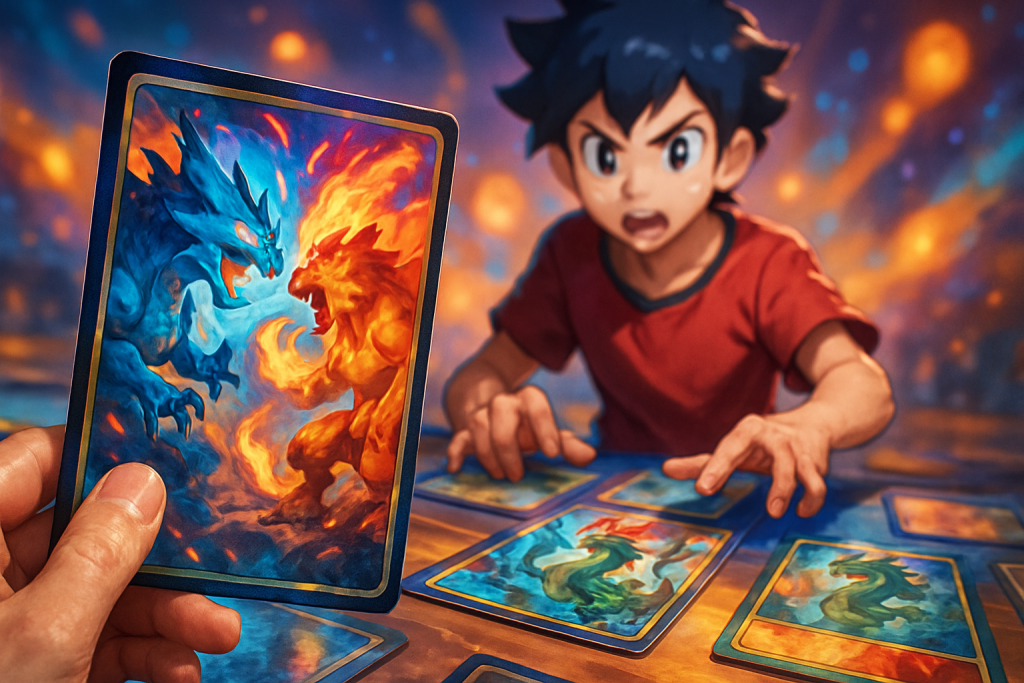 Pokémon TCG board with discard pile Lost Zone prizes and markers separated clearly for paper play